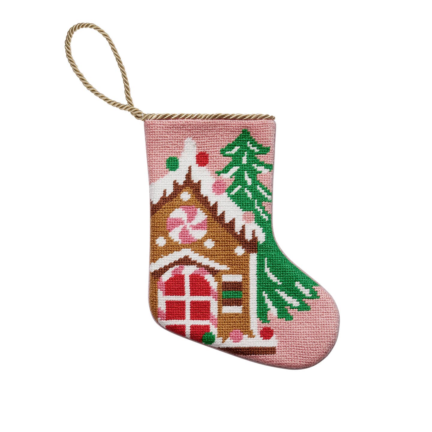 Gingerbread House Embroidered Mini Stocking