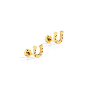 Screwback Stud Earrings | Horseshoe