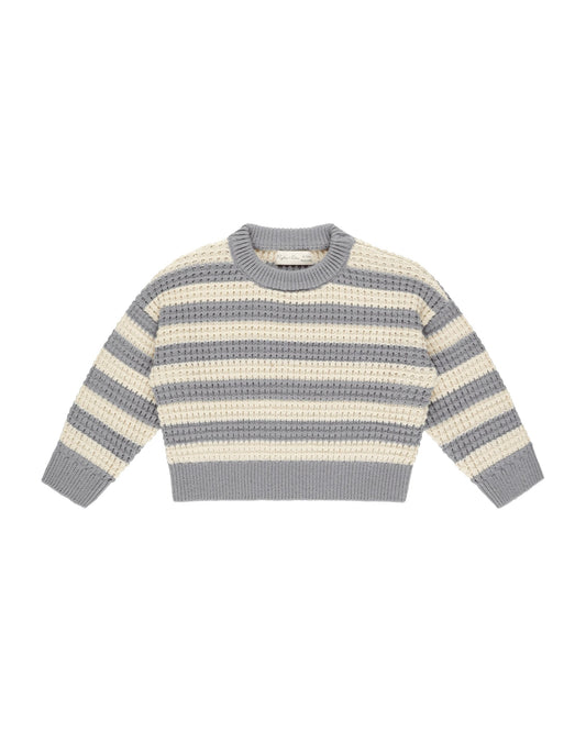 ASPEN SWEATER | DUSTY BLUE STRIPE