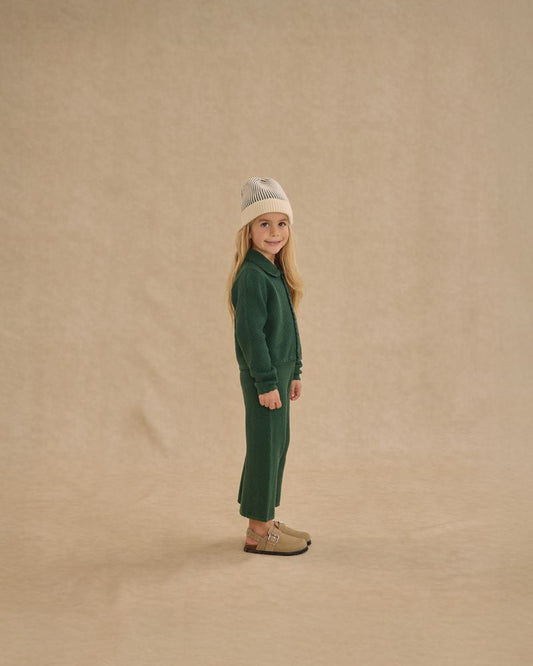 KNIT WIDE LEG PANT || GREEN