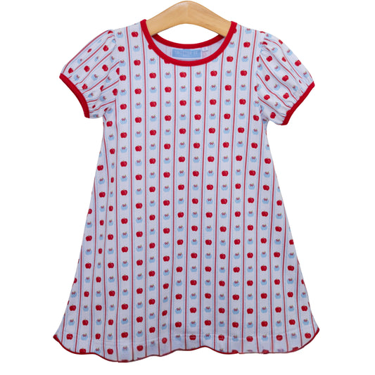 Printed Ruffle Dress | Apples