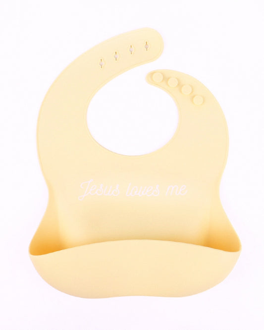 Jesus Loves Me Bib | Yellow