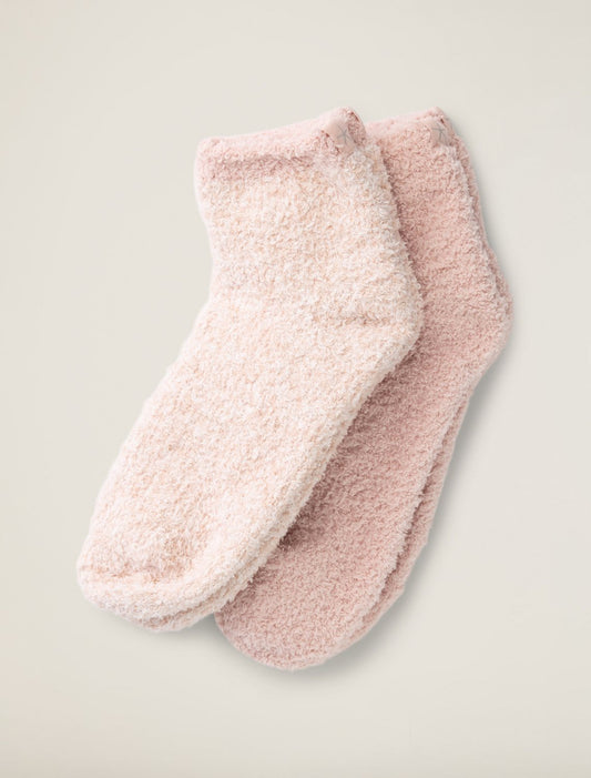 CozyChic® 2 Pair Tennis Sock Set | Dusty Rose Multi