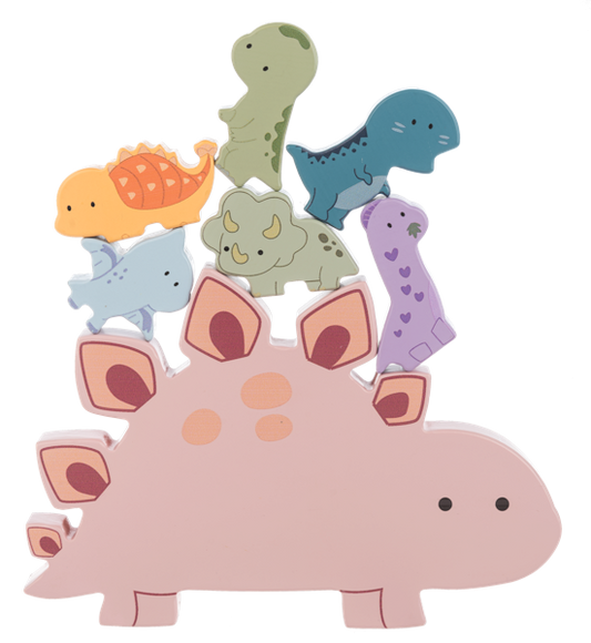 Wooden Dino Balance Stacker | 7 PC. SET