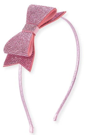 Double Crystal Bow Headband
