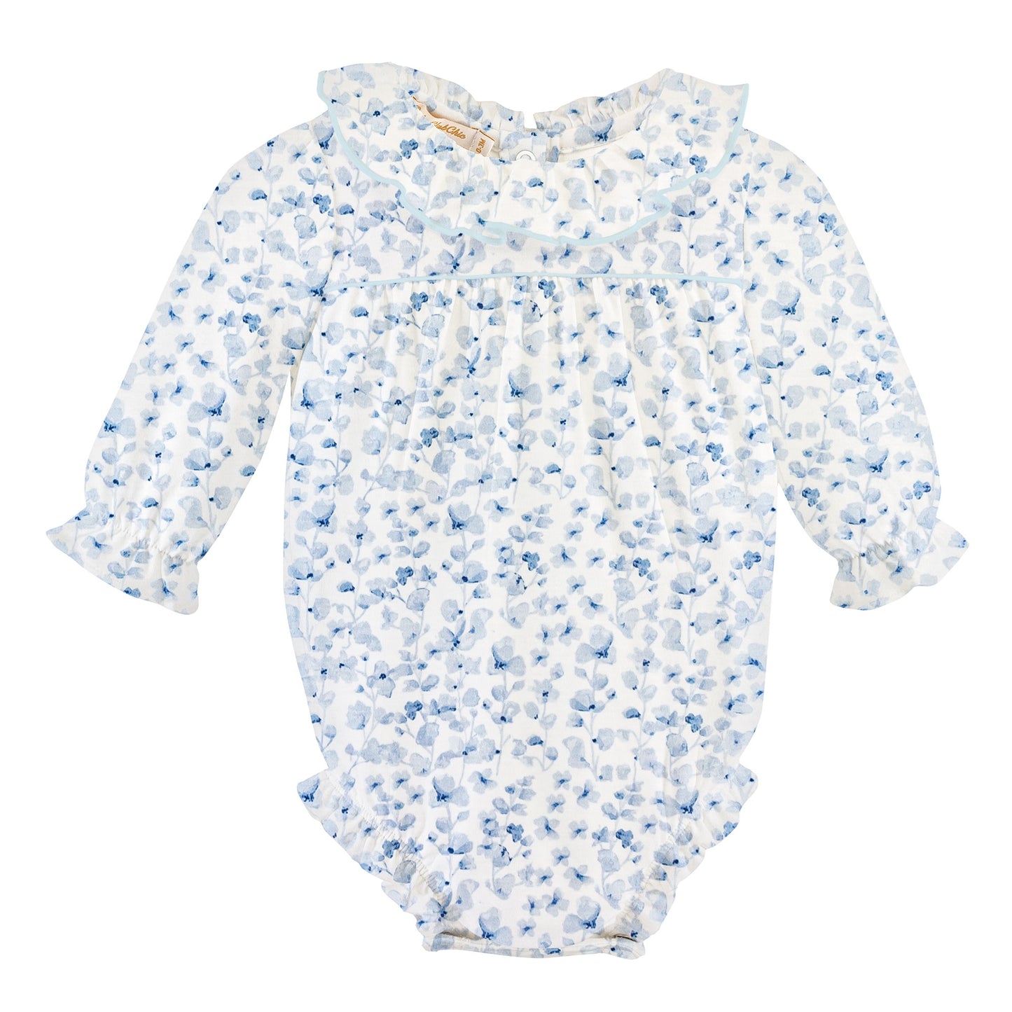 Girls LS Bubble w/ Ruffle Collar | Blue Begonias