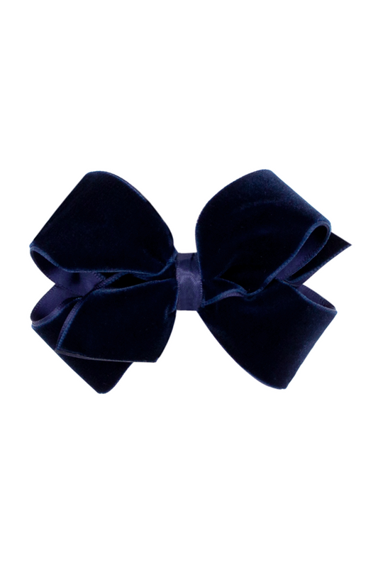 Small Velvet Basic Bow | Navy
