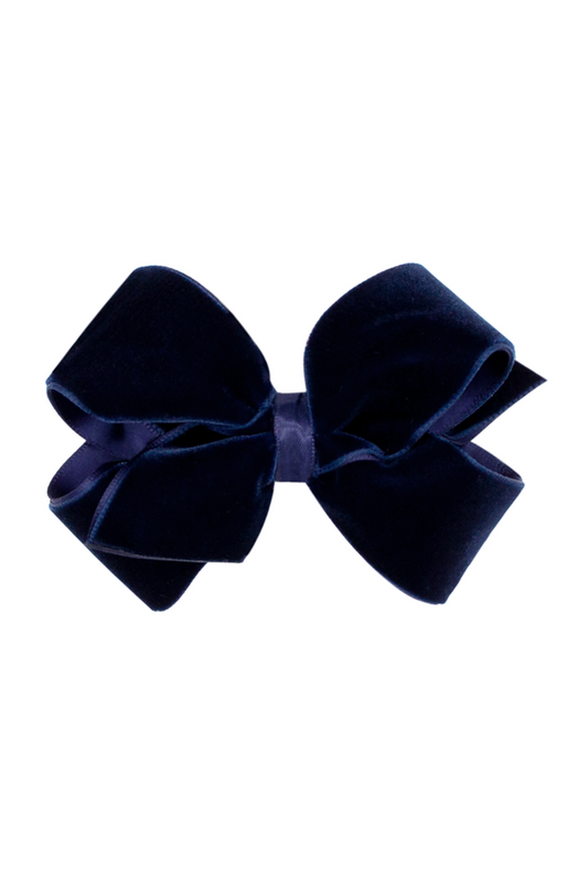 Small King Velvet Basic Bow | Navy