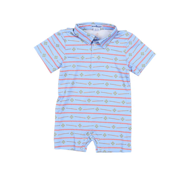 Polo Short Sleeve Romper | Extra Innings