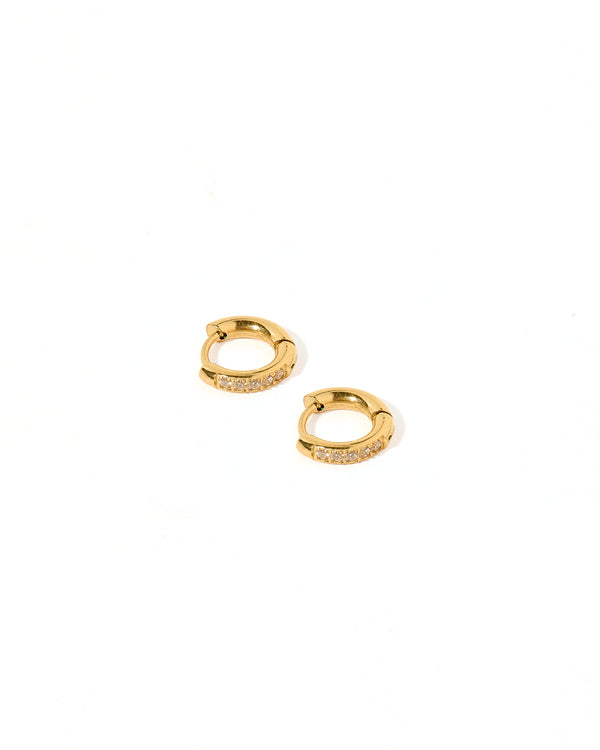 Huggie Earrings | Scarlett Hoop Gold 8mm CZ