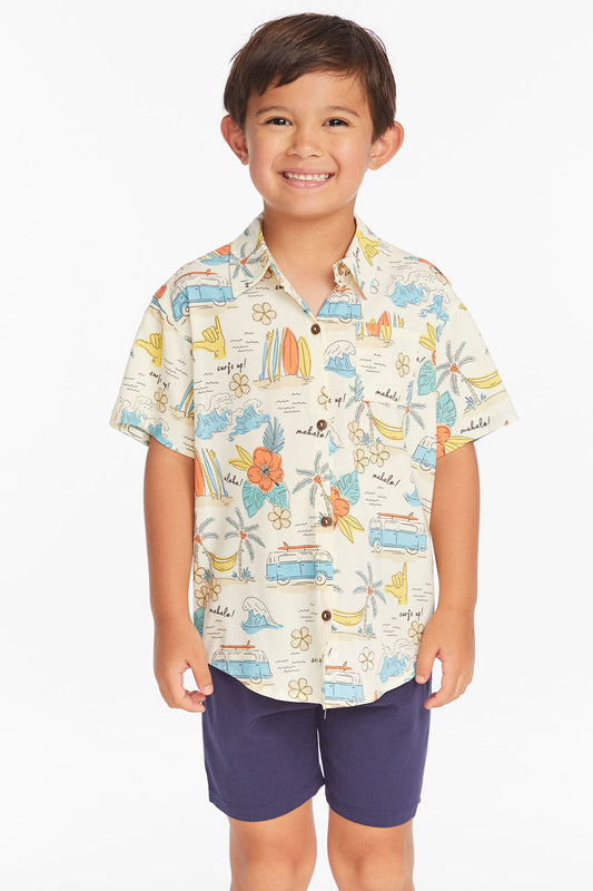 Surf's Up Boys Button Down Tee