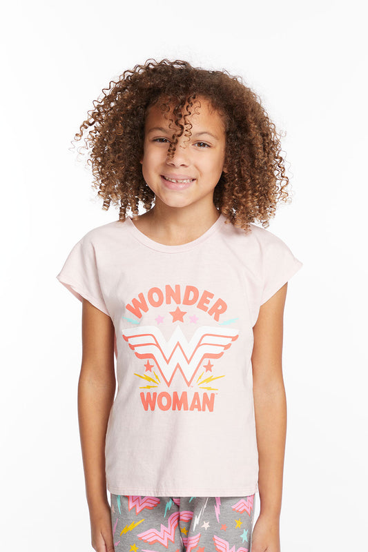 Wonder Woman Retro Logo Girls Tee