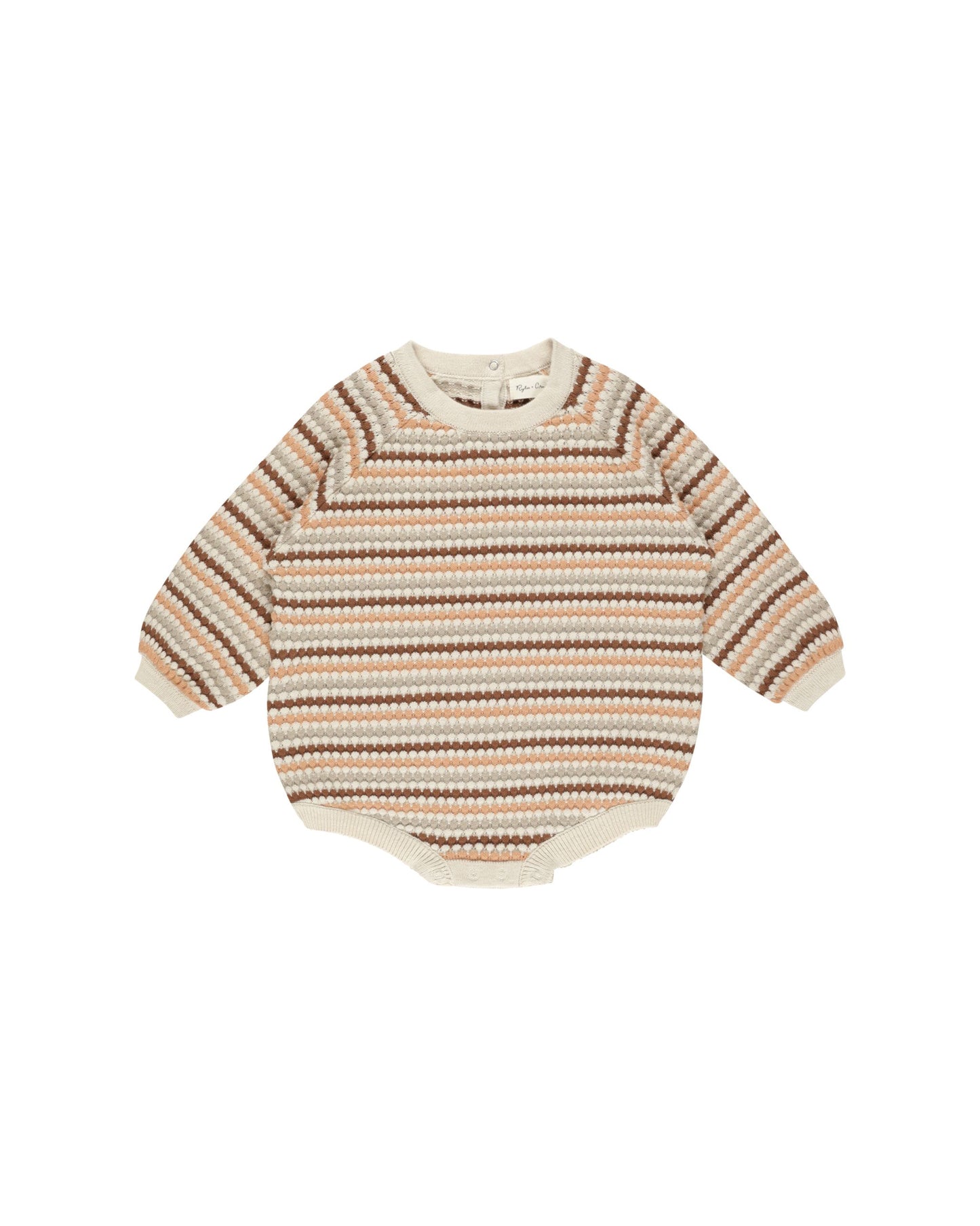 CREWNECK ROMPER | HONEYCOMB STRIPE