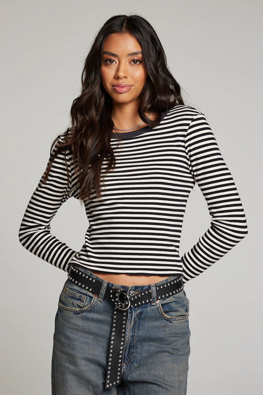 Vintage Rib Moonlight Long Sleeve | Punk Stripe