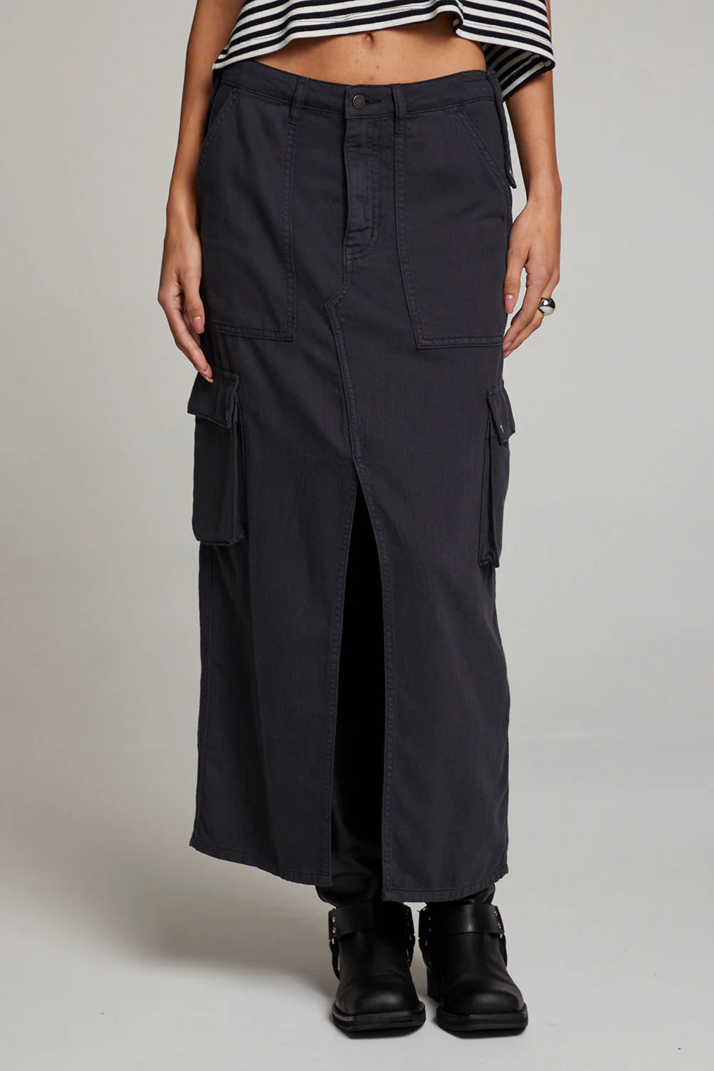 Cargo Twill Maxi Skirt | Licorice