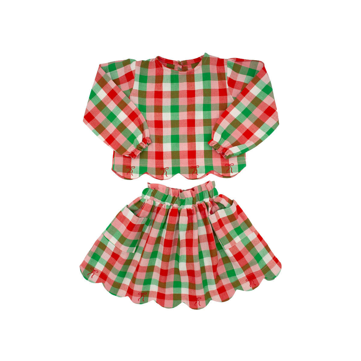 Magnolia Skirt Set | Hollyberry Plaid
