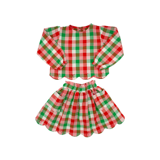 Magnolia Skirt Set | Hollyberry Plaid