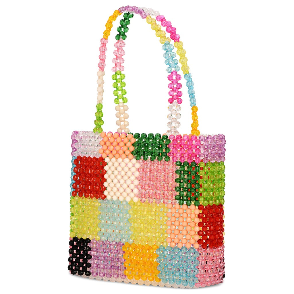 Color Block Beaded Bag