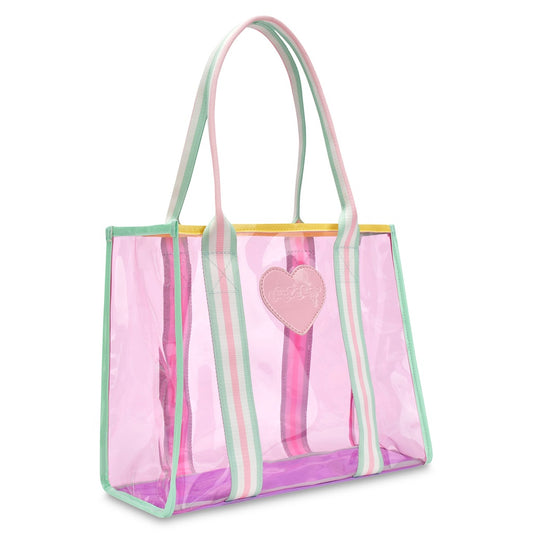 Color Block Clear Tote Bag