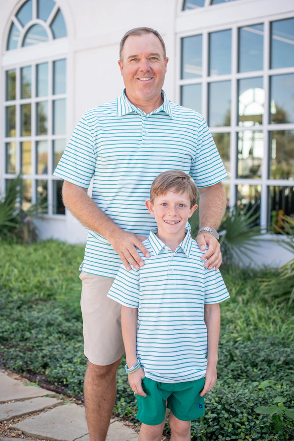 Polo Short Sleeve Shirt | Emerald Stripe