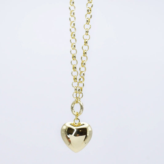 Dainty Chain Puffy Heart Necklace