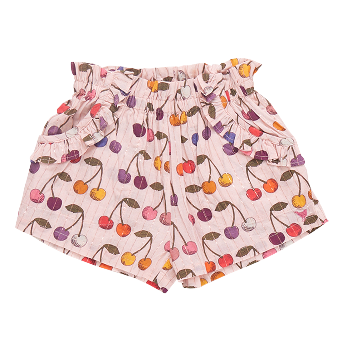 Girls Ruffle Theodore Short | Cloud Pink Cherry