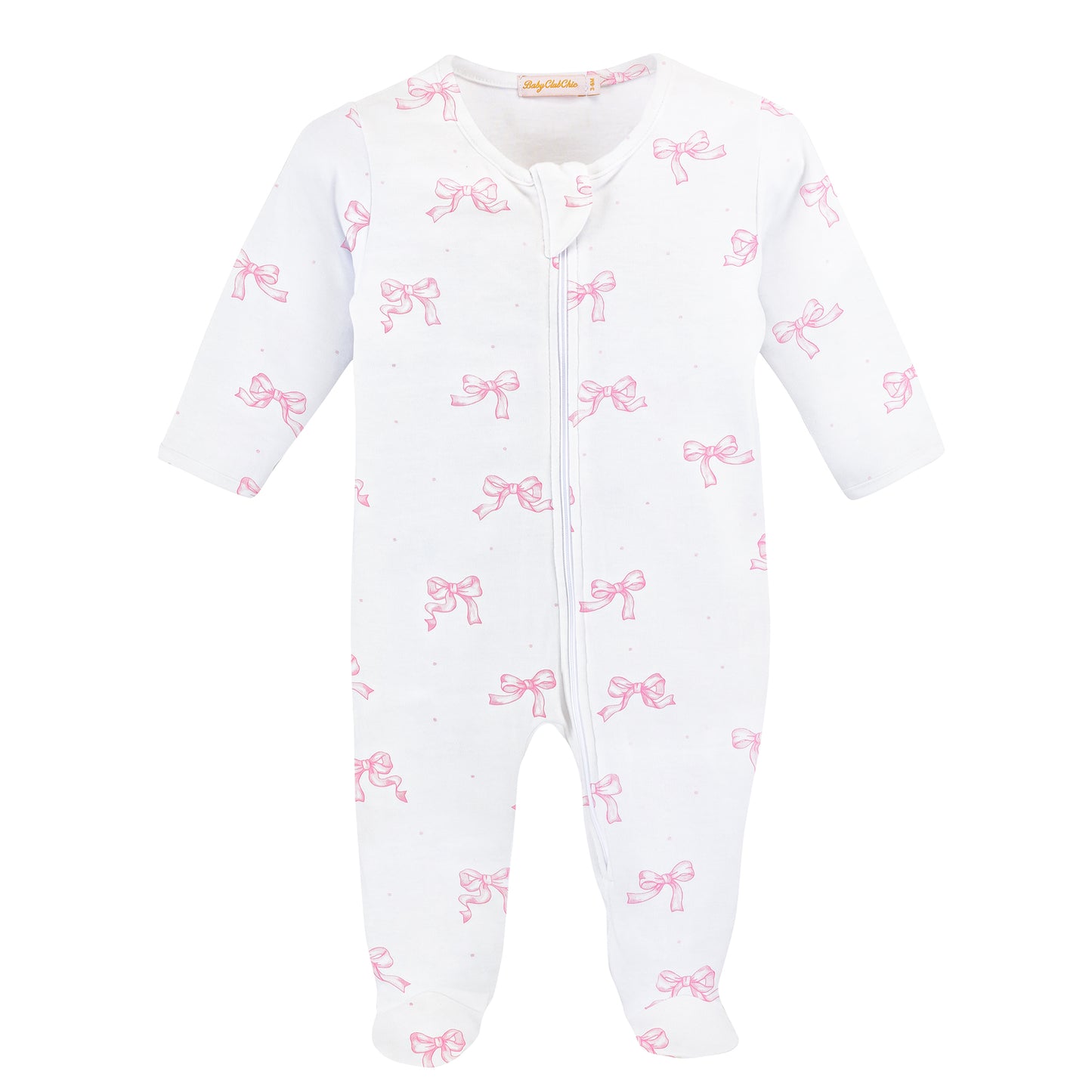 Printed Zippered Footie | Pretty Bows