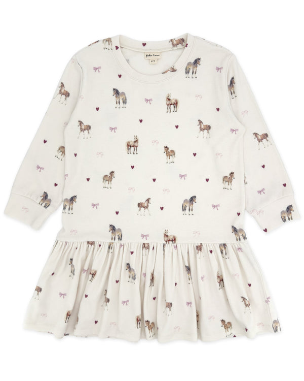 Jules Horse Hacci Dress - Ivory