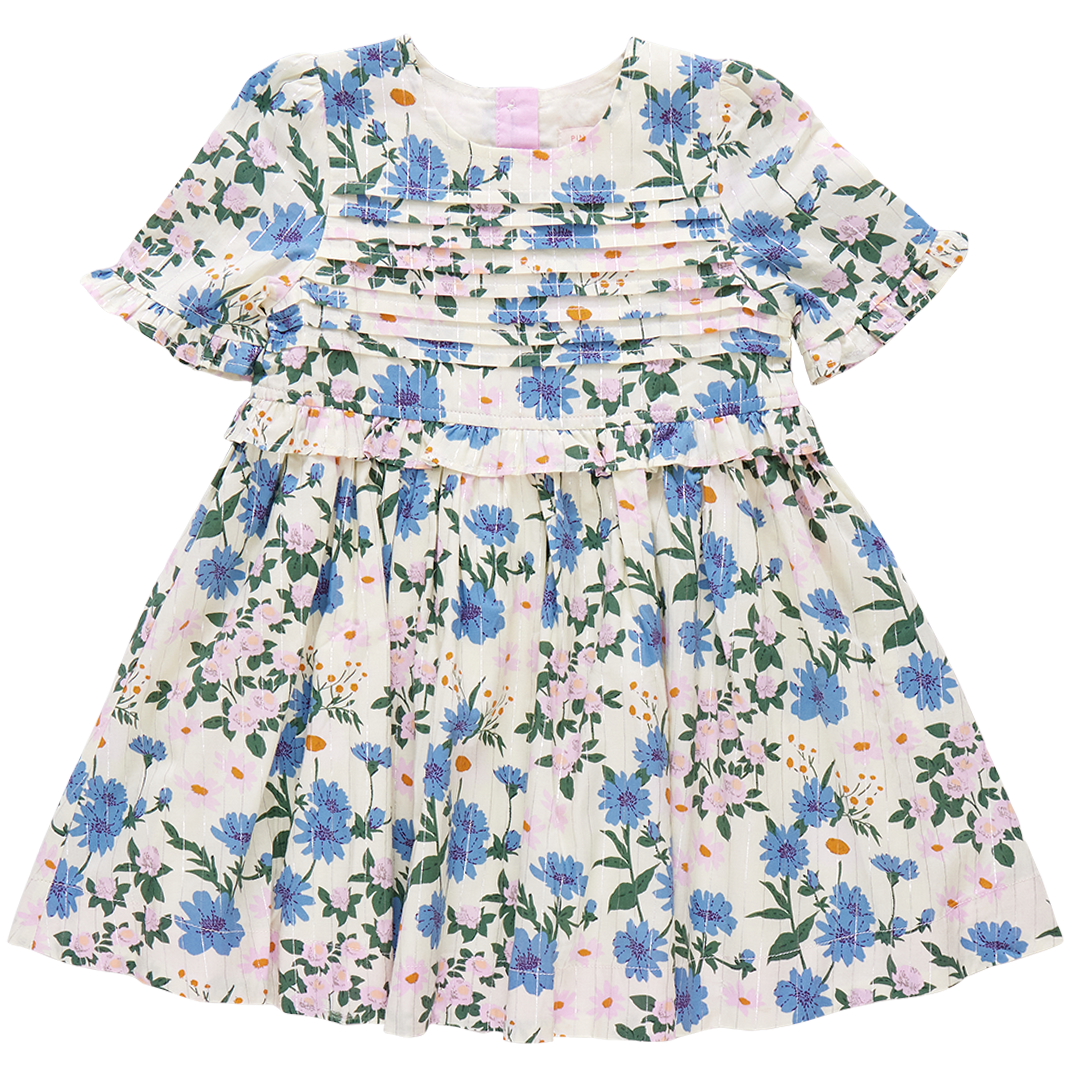 Girls Raquel Dress | Melon Daisy Floral