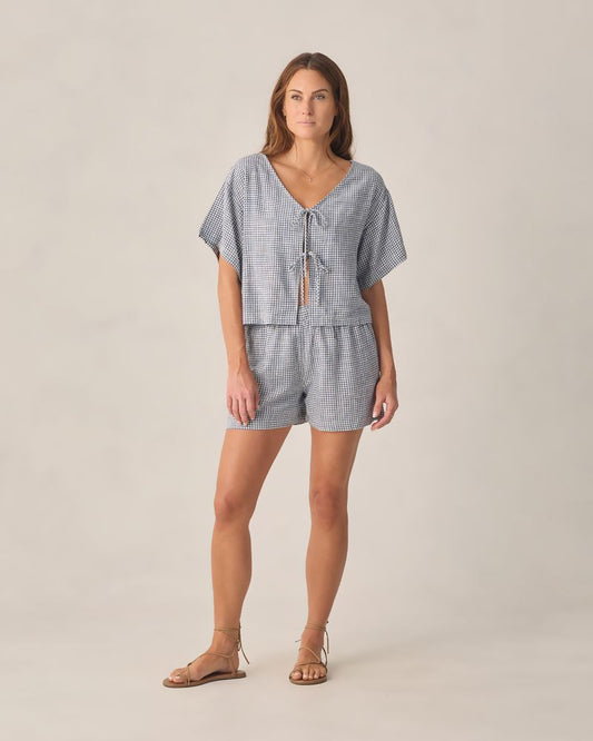 WOMEN'S JUNIPER SET | MARINE GINGHAM