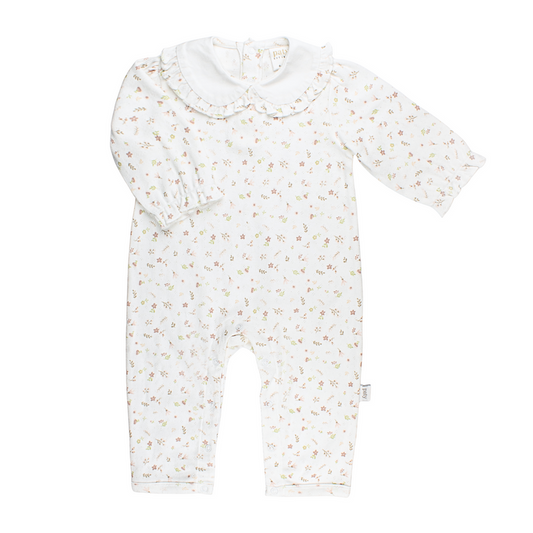 Girls Pointelle Knit Romper | Floral Print