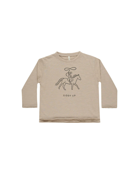 RAW EDGE LONG SLEEVE TEE | GIDDY UP