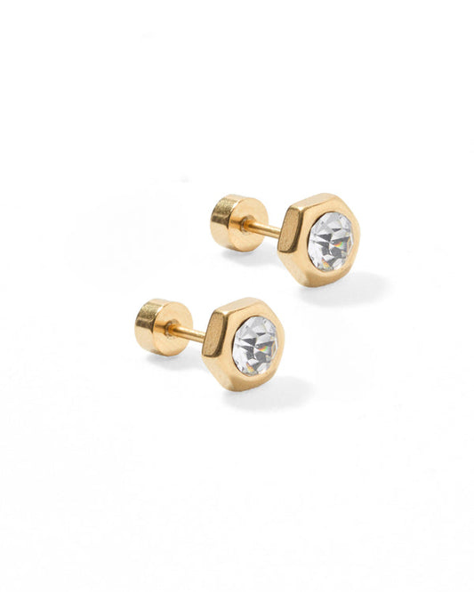 Screwback Stud Earrings | Addison Clear