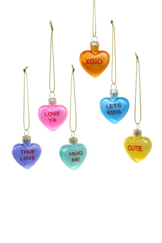 Heart Candy Ornaments | 6 Assorted Sayings