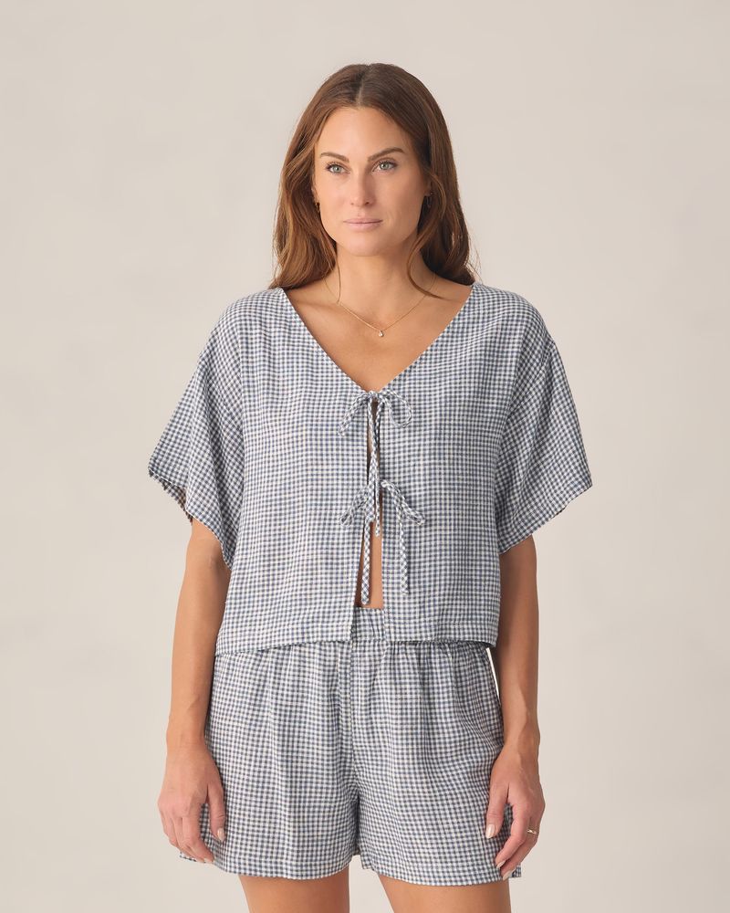 WOMEN'S JUNIPER SET | MARINE GINGHAM
