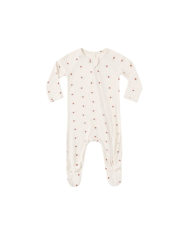 BAMBOO ZIP FOOTIE || VALENTINE