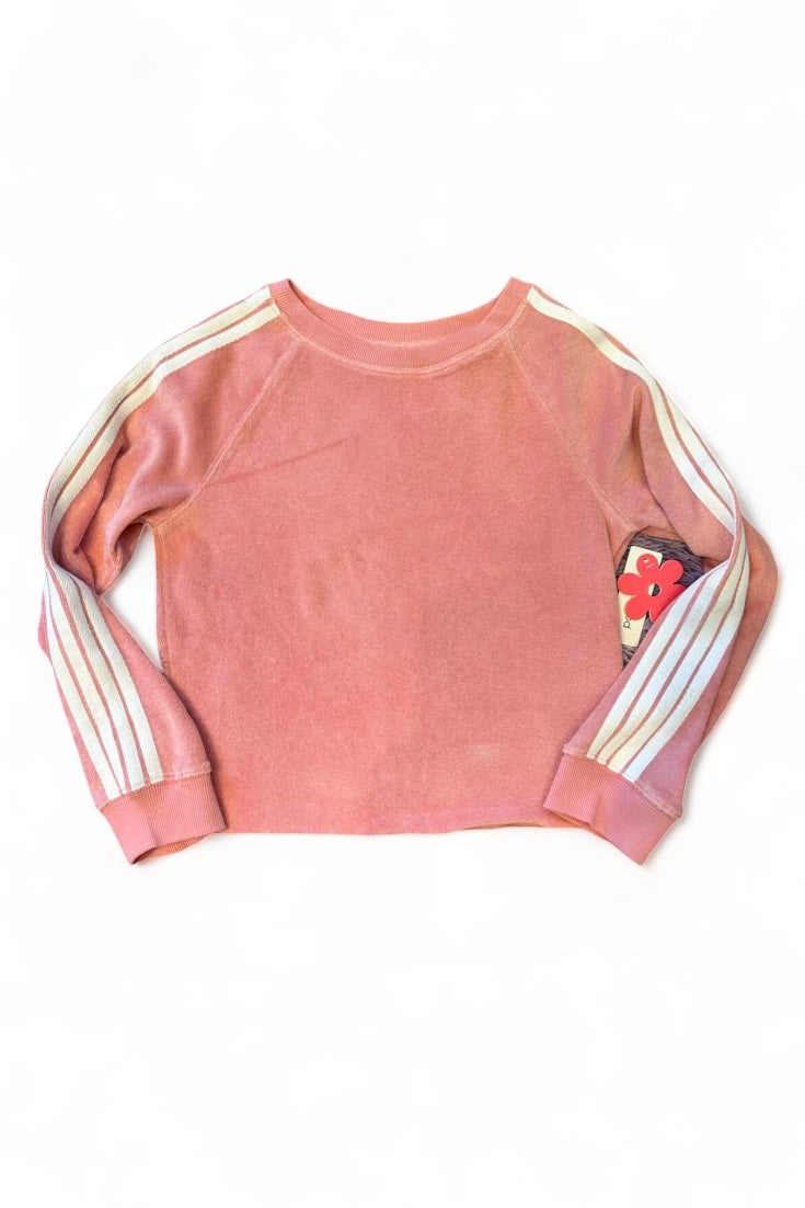 Pink Terry Sweatshirt w/ White Stripe