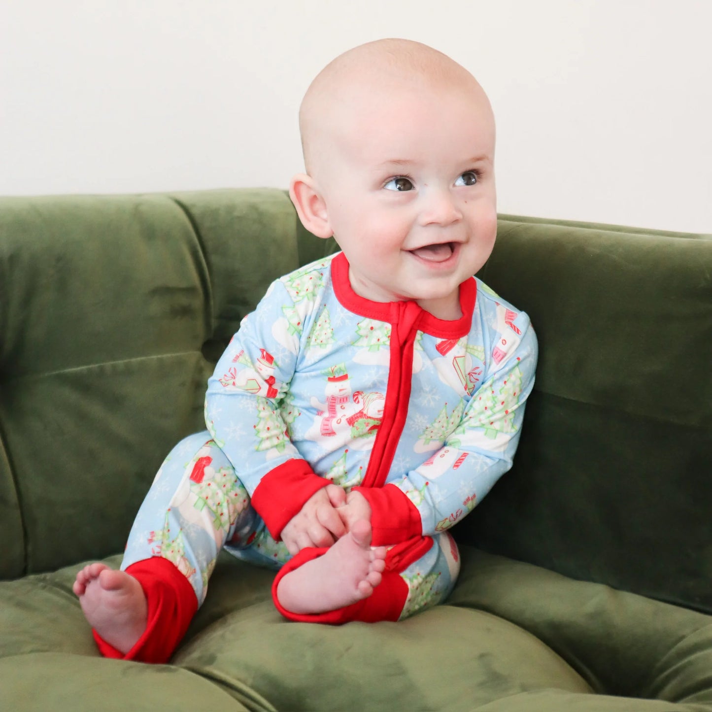 Zipper Romper || Blue Snowman