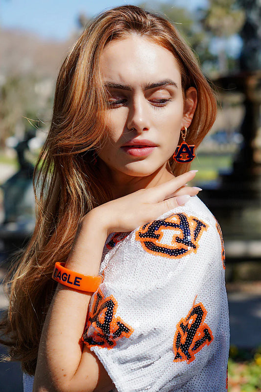 Auburn Tigers Resin Cuff Bracelet | Orange