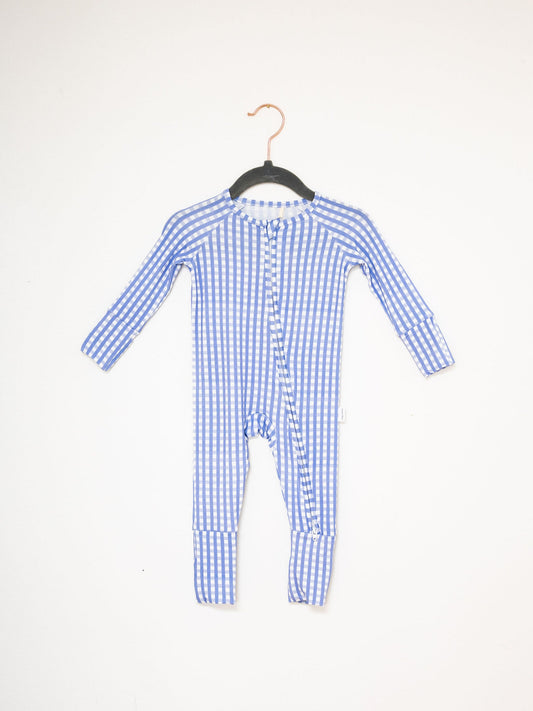 Sleep Romper | French Blue Gingham