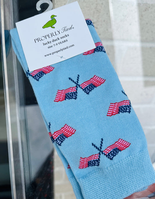 Boys Lucky Duck Sock | Freedom Flag