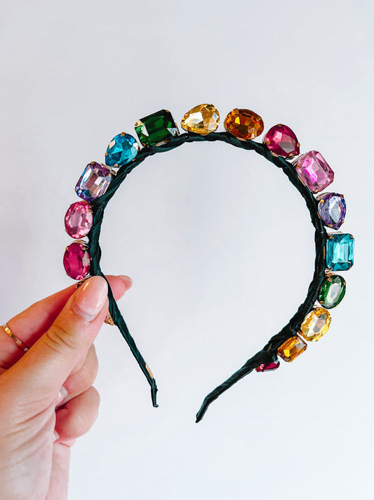 Standing Jewel Headband | Rainbow