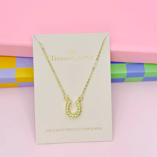 Lucky Horseshoe Pearl Necklace