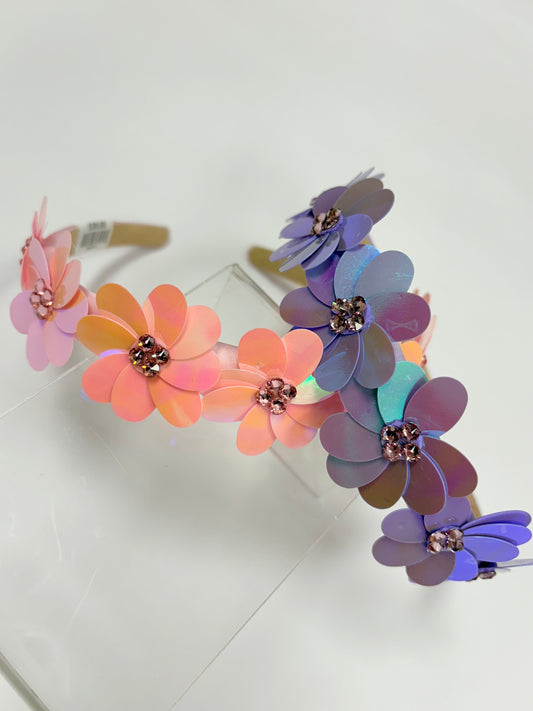 Crystallized Sequin Flower Halo Headband