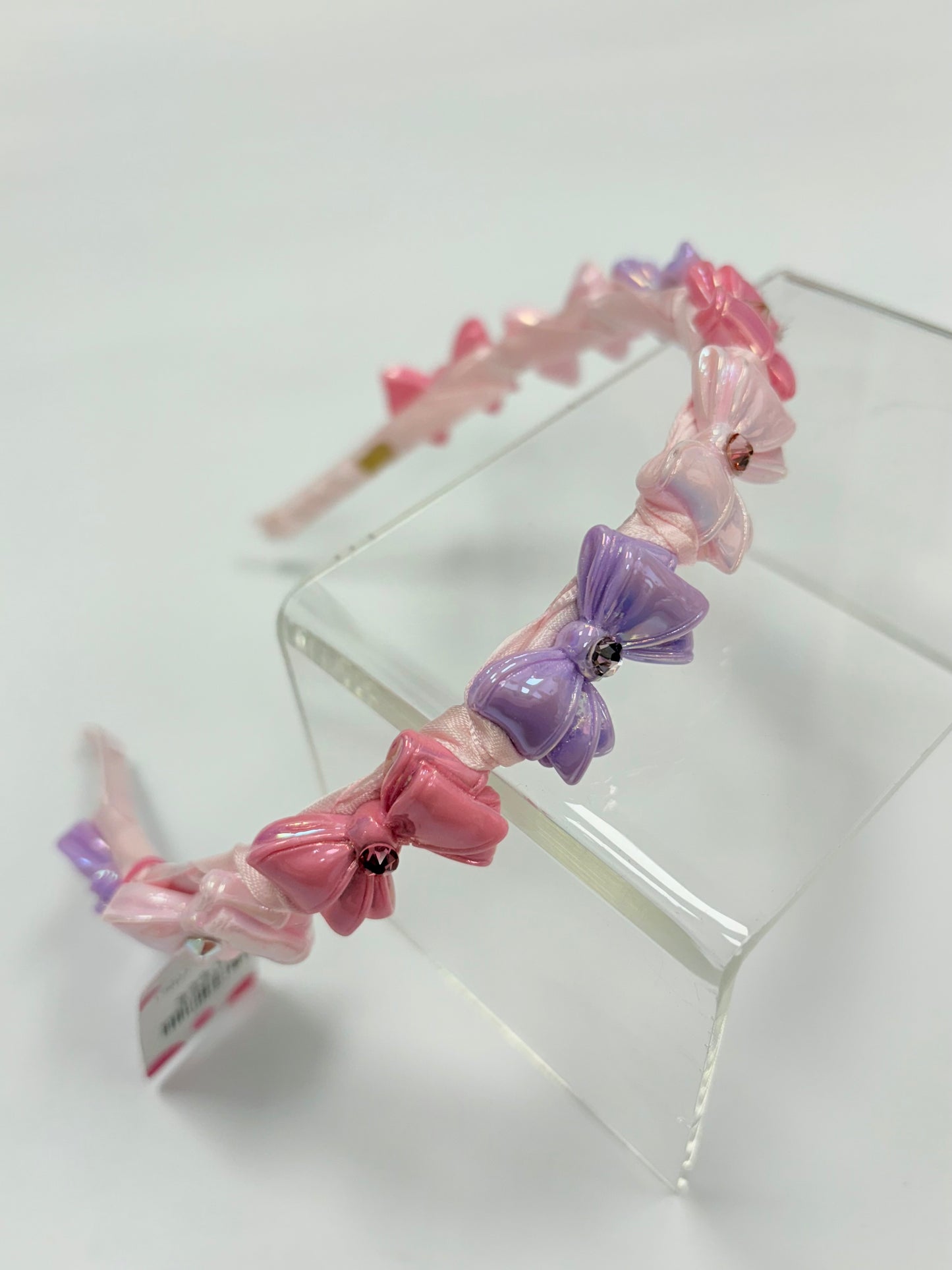 Light Pink Pearl Bow Thin Headband