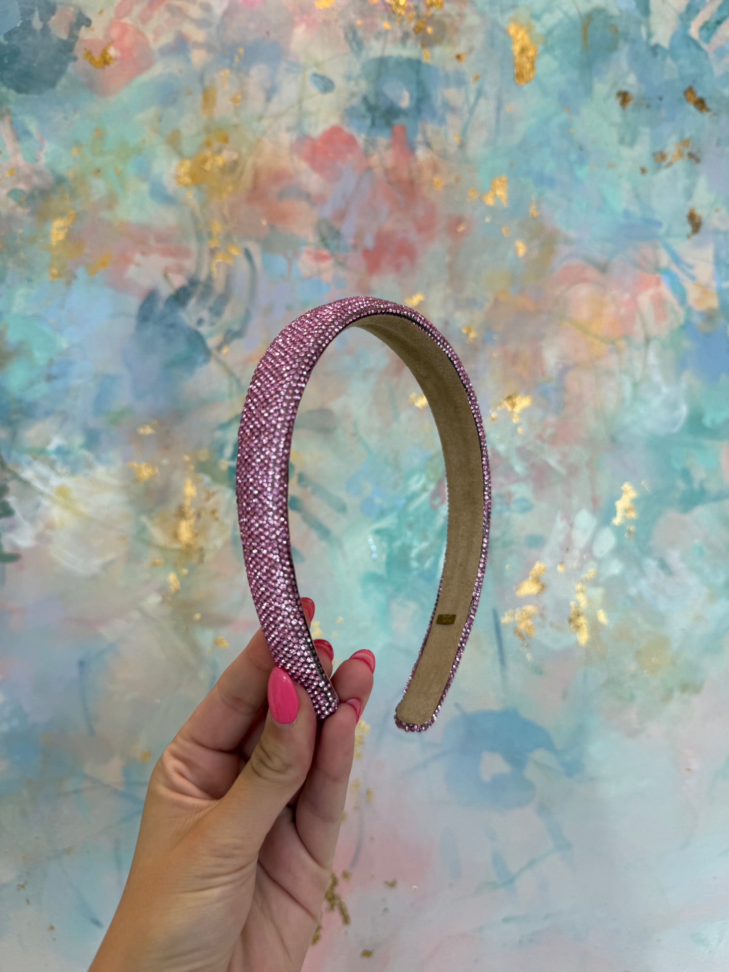 Fully Crystallized Headband | Pink