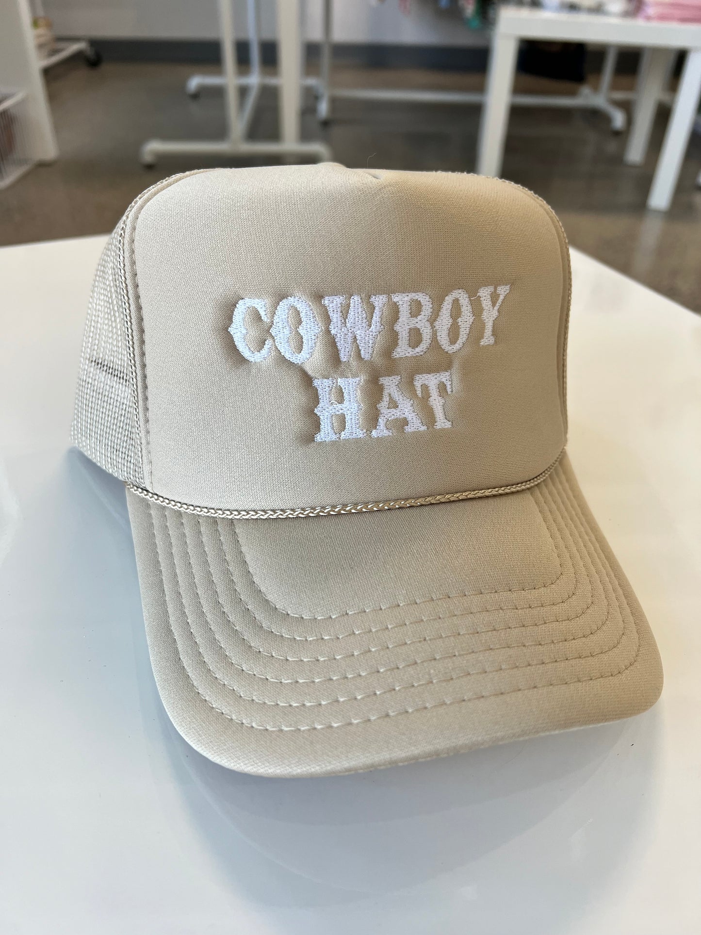 Cowboy Hat | Khaki with White Thread