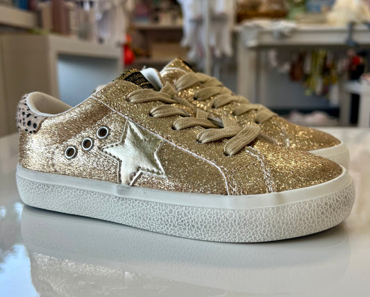 Isabel Shoe, Gold Glitter and Leopard