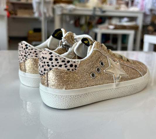 Isabel Shoe, Gold Glitter and Leopard