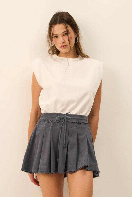 Skirted Dress | White and Navy